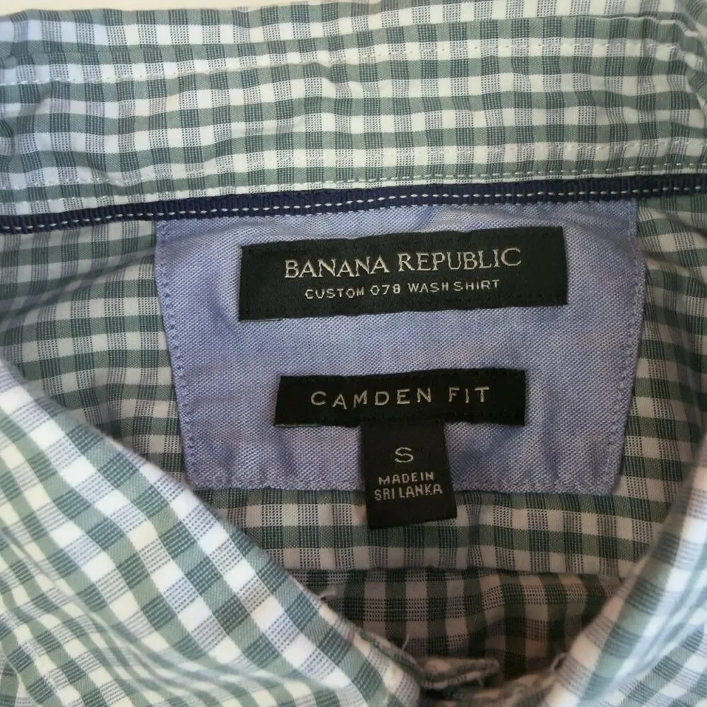 Banana Republic Custom 078 Wash Shirt Bundle Men’s S Custom Fit Gingham